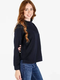 Coveri Moving Felpa donna a collo alto in caldo cotone - blu scuro