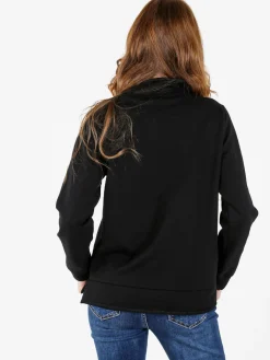 Coveri Moving Felpa donna a collo alto in caldo cotone - nero