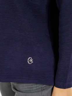 Coveri Moving Maglia donna a maniche lunghe accollata - blu scuro
