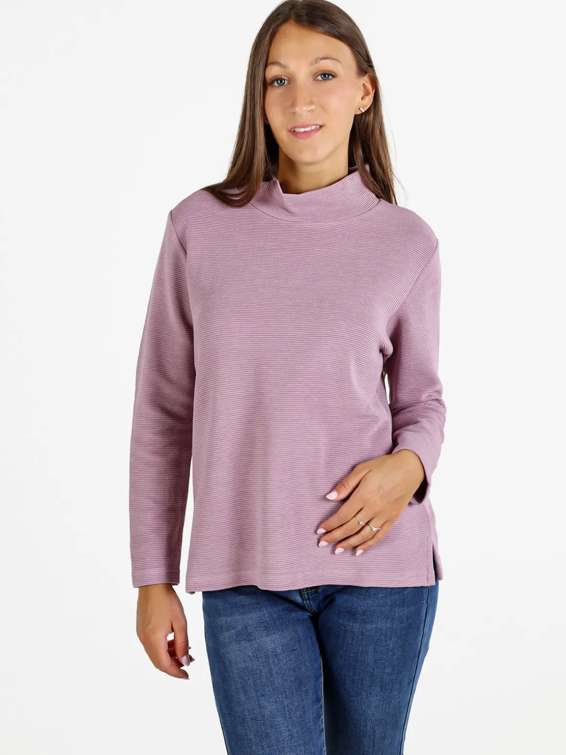 Coveri Moving Maglia donna a maniche lunghe accollata - rosa