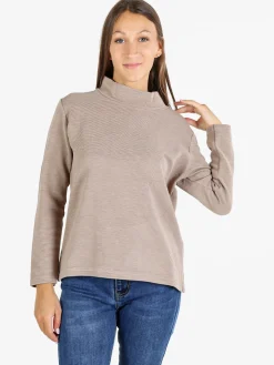 Coveri Moving Maglia donna a maniche lunghe accollata - sabbia
