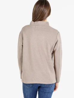 Coveri Moving Maglia donna a maniche lunghe accollata - sabbia