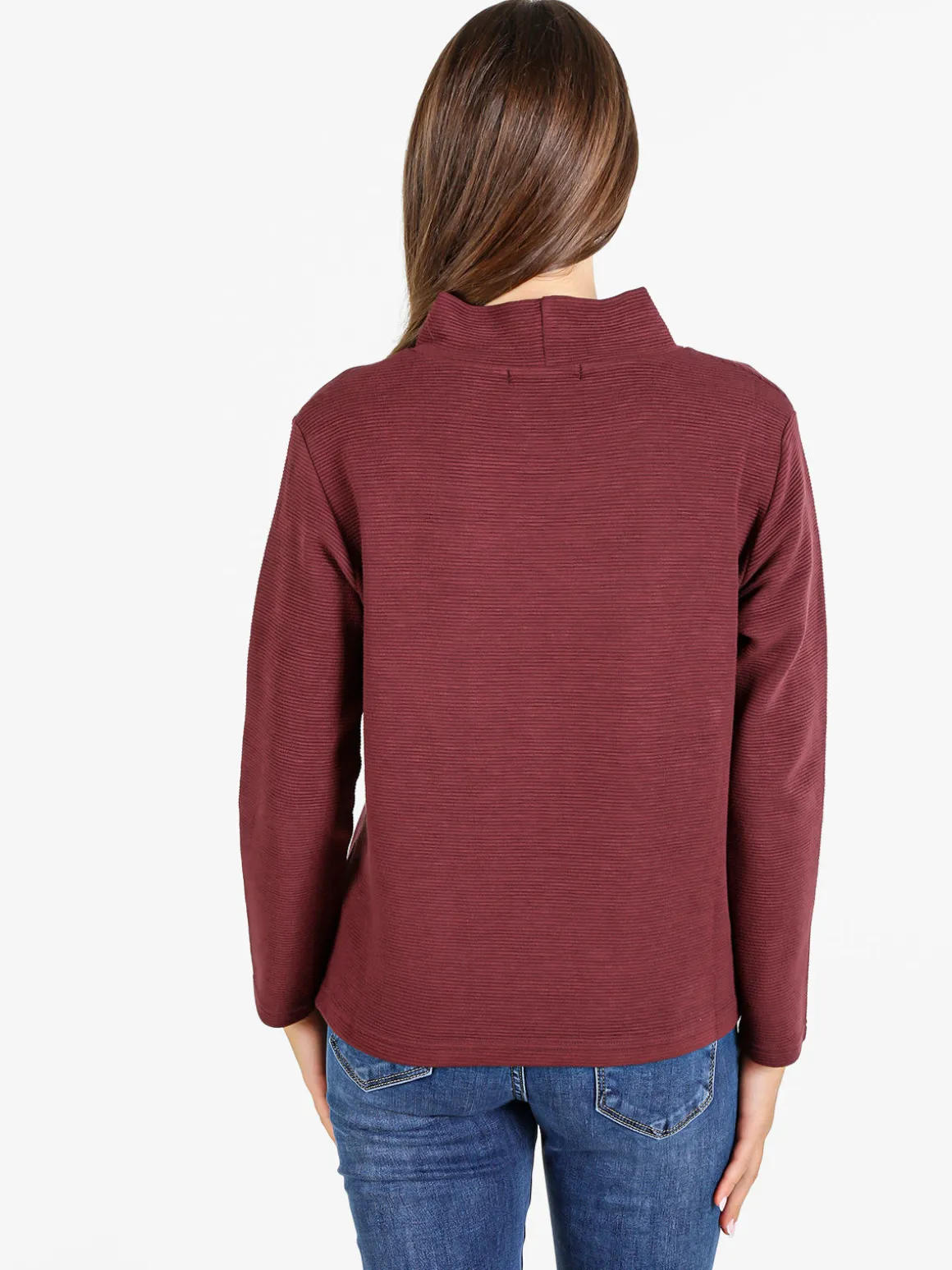 Coveri Moving Maglia donna a maniche lunghe accollata - bordeaux