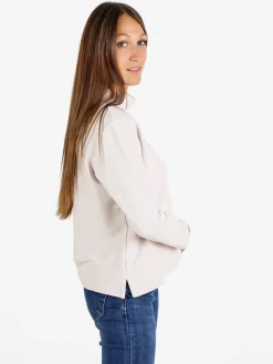 Coveri Moving Maglia donna a maniche lunghe accollata - panna