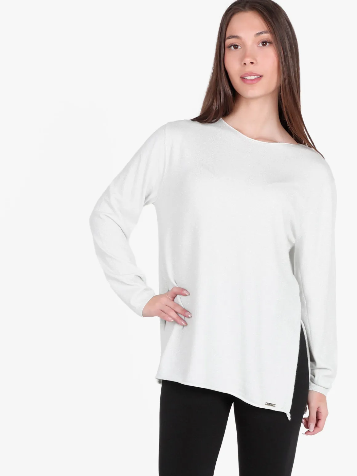 Coveri Moving Maglia donna in lurex con spacchi laterali