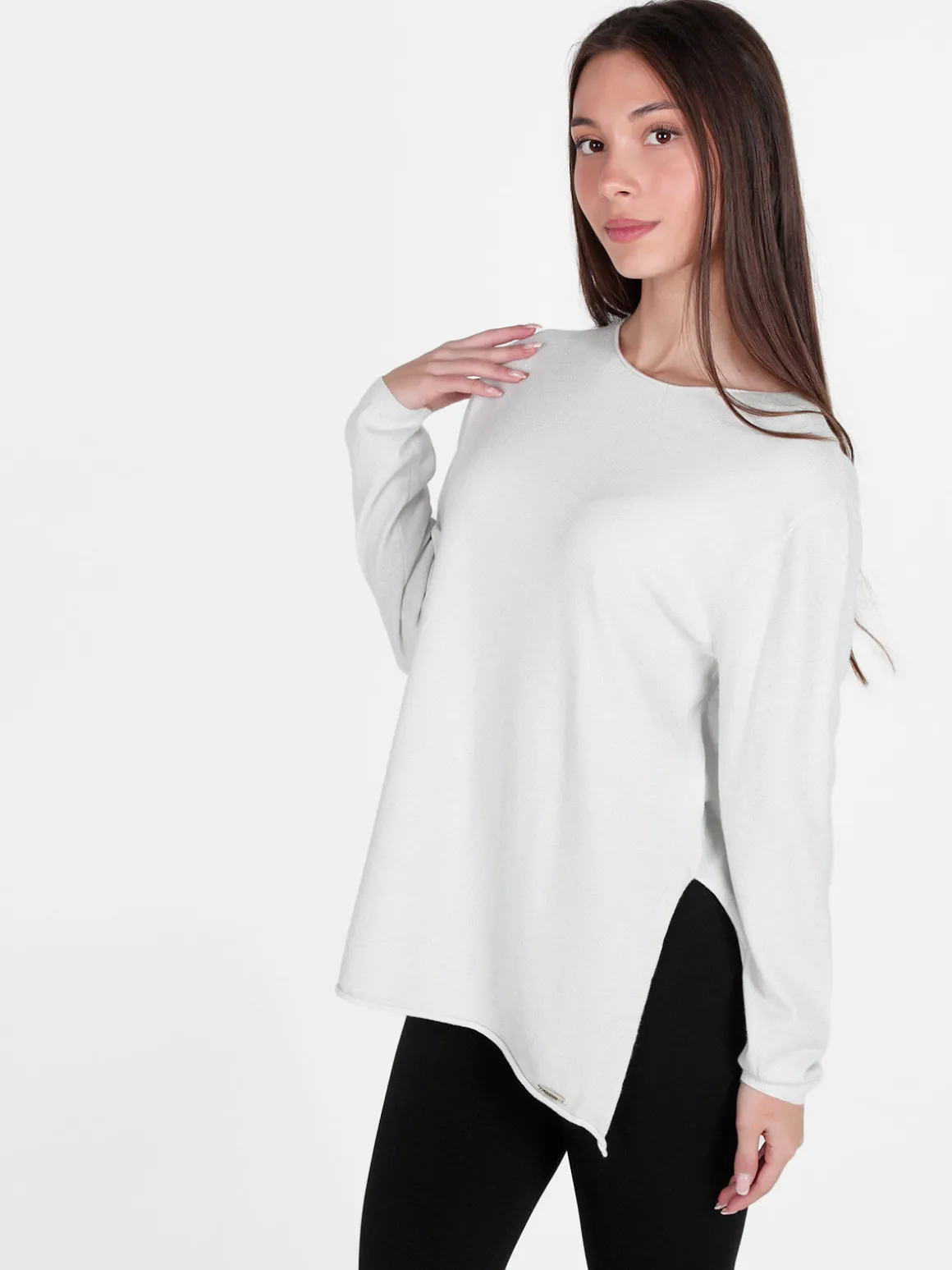 Coveri Moving Maglia donna in lurex con spacchi laterali