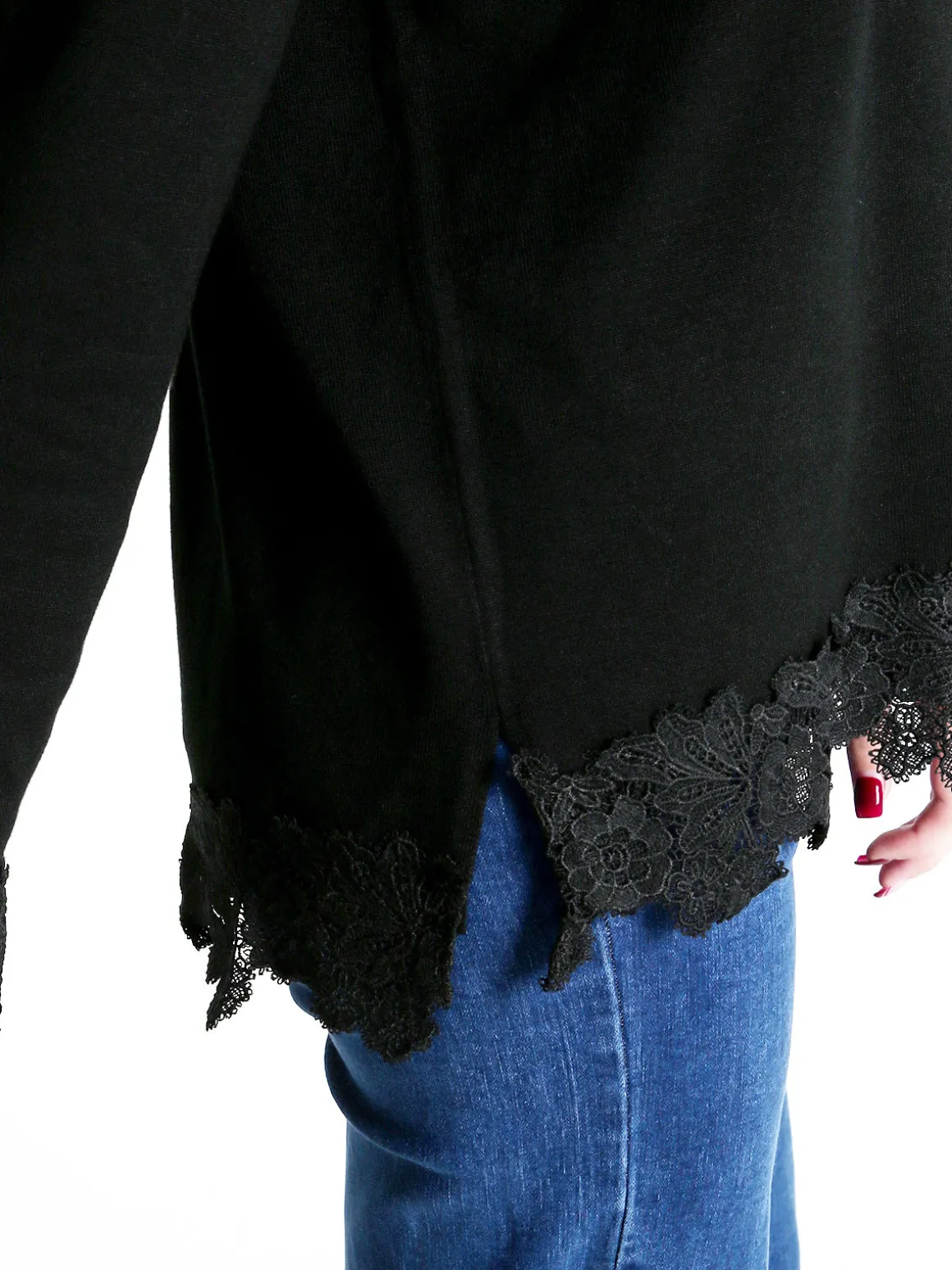 Coveri Moving Maglia girocollo da donna con dettagli in pizzo