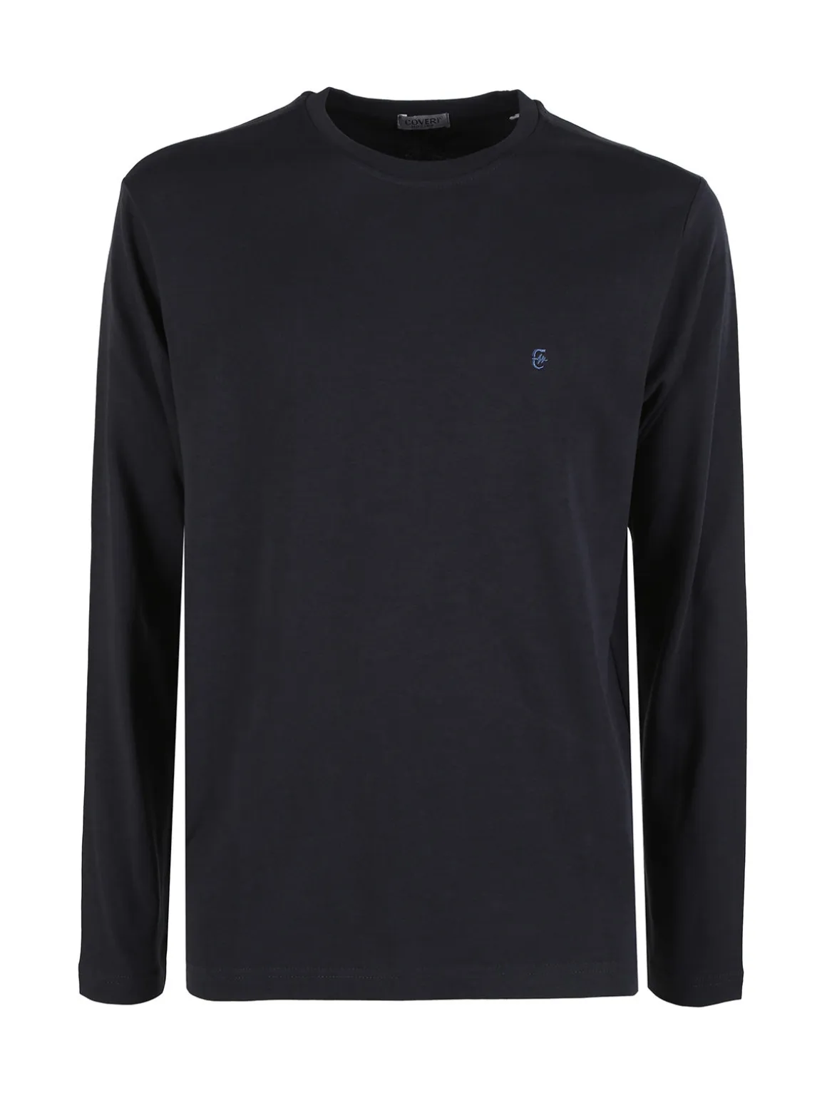 Coveri Moving Maglia girocollo da uomo in cotone a maniche lunghe - blu scuro