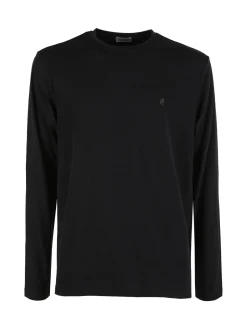 Coveri Moving Maglia girocollo da uomo in cotone a maniche lunghe - nero
