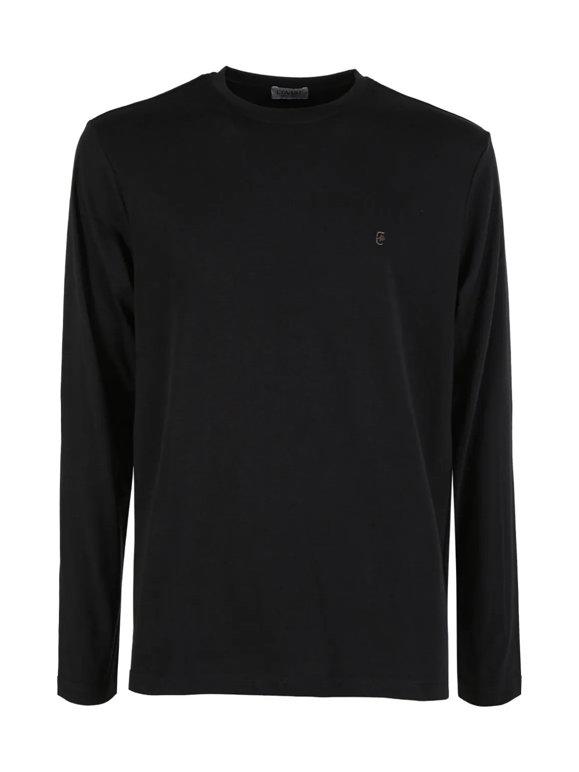 Coveri Moving Maglia girocollo da uomo in cotone a maniche lunghe - nero