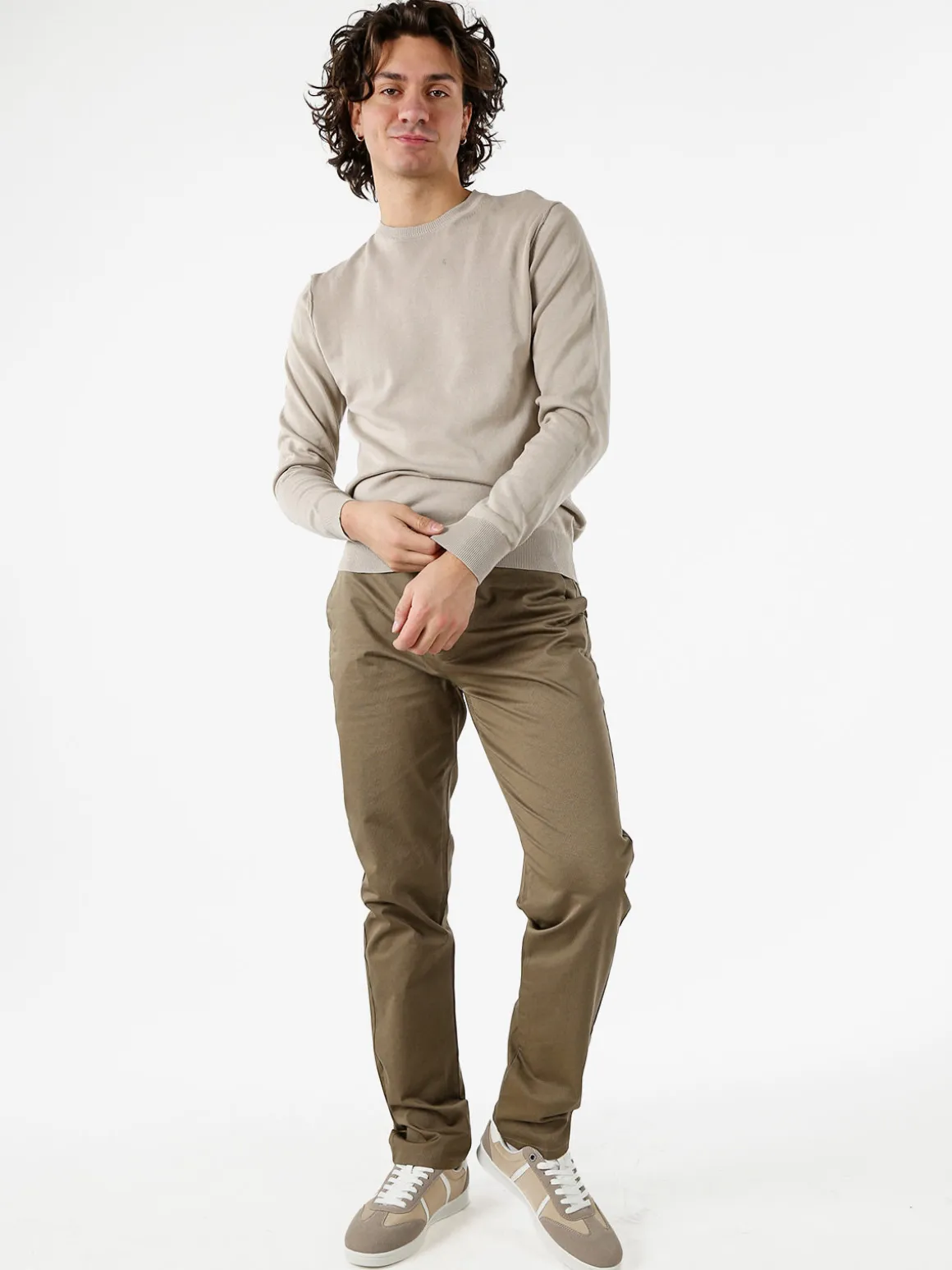 Coveri Moving Pantaloni casual da uomo a vita bassa - fango