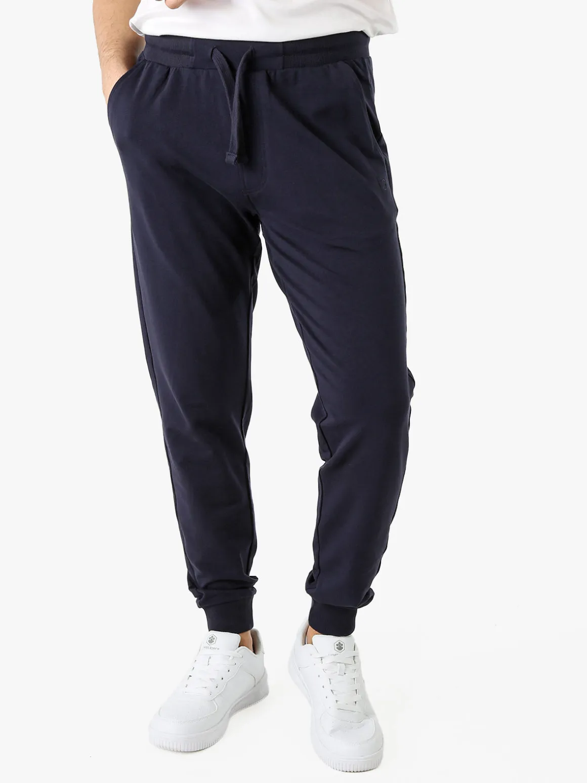 Coveri Moving Pantaloni tuta da uomo in cotone con coulisse e polsini - blu scuro