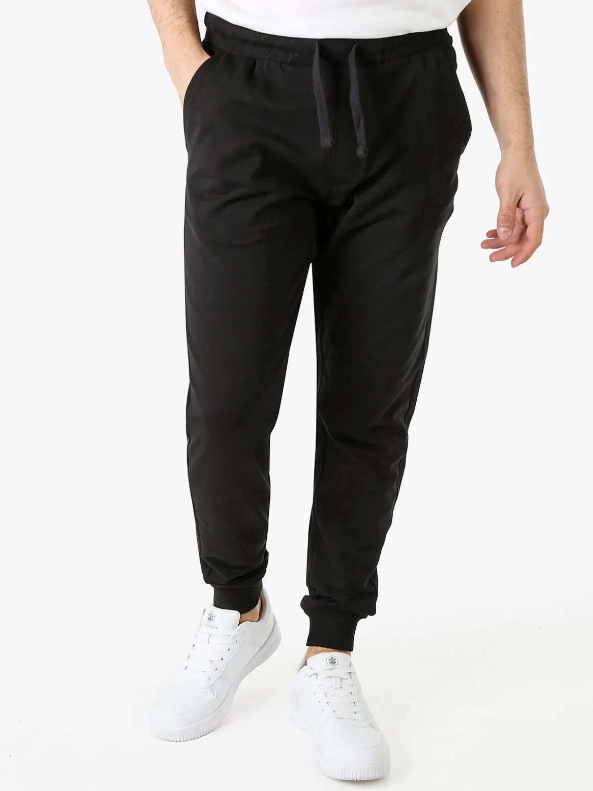 Coveri Moving Pantaloni tuta da uomo in cotone con coulisse e polsini - nero