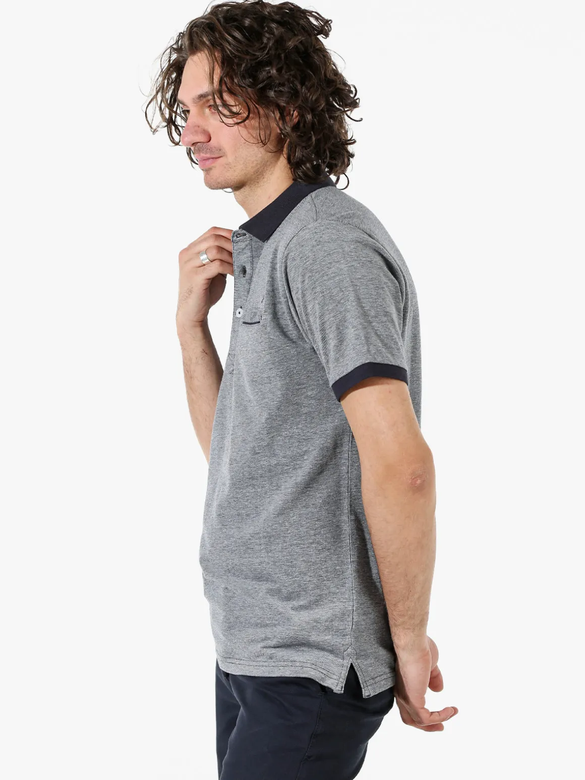 Coveri Moving Polo da uomo a maniche corte in cotone - blu scuro