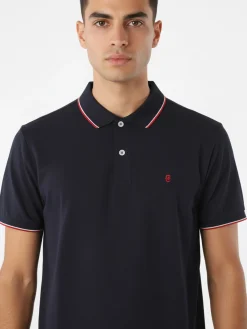 Coveri Moving Polo da uomo in cotone a maniche corte - blu scuro