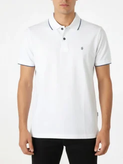 Coveri Moving Polo da uomo in cotone a maniche corte - bianco