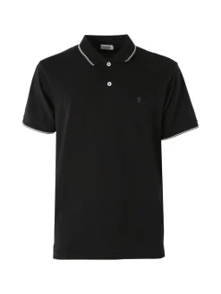 Coveri Moving Polo da uomo in cotone a maniche corte - nero