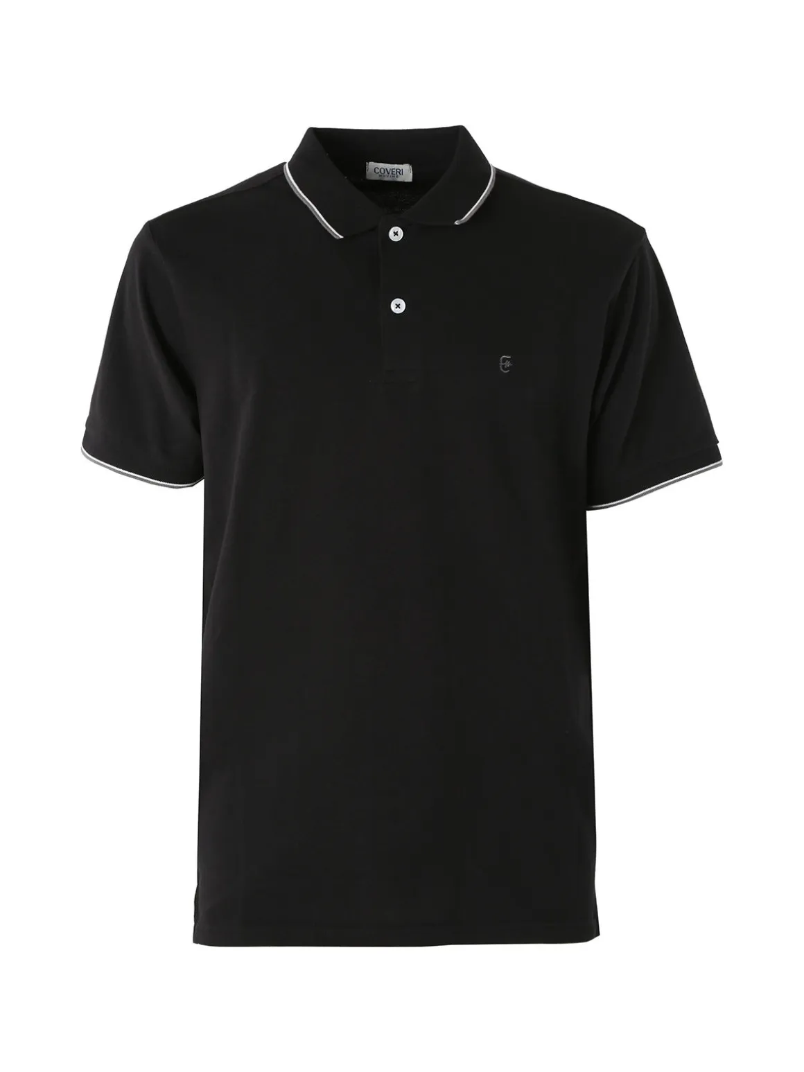 Coveri Moving Polo da uomo in cotone a maniche corte - nero