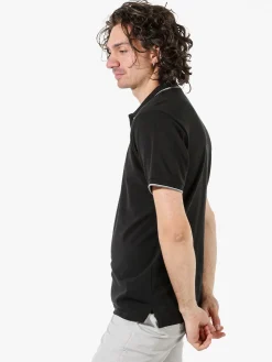 Coveri Moving Polo da uomo in cotone a maniche corte - nero