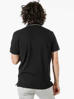 Coveri Moving Polo da uomo in cotone a maniche corte - nero