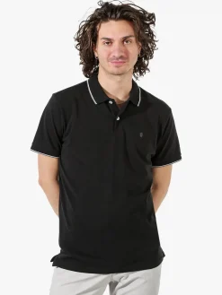 Coveri Moving Polo da uomo in cotone a maniche corte - nero
