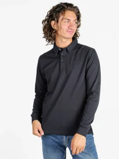 Coveri Moving Polo da uomo in cotone a maniche lunghe - blu scuro