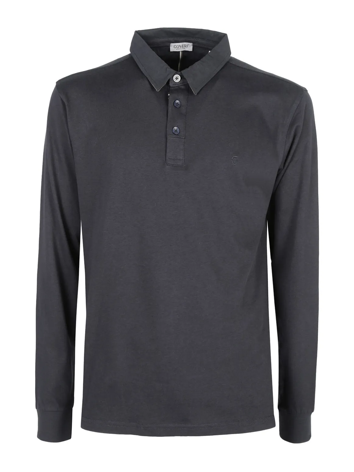 Coveri Moving Polo da uomo in cotone a maniche lunghe - blu scuro