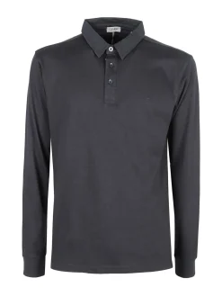 Coveri Moving Polo da uomo in cotone a maniche lunghe - blu scuro