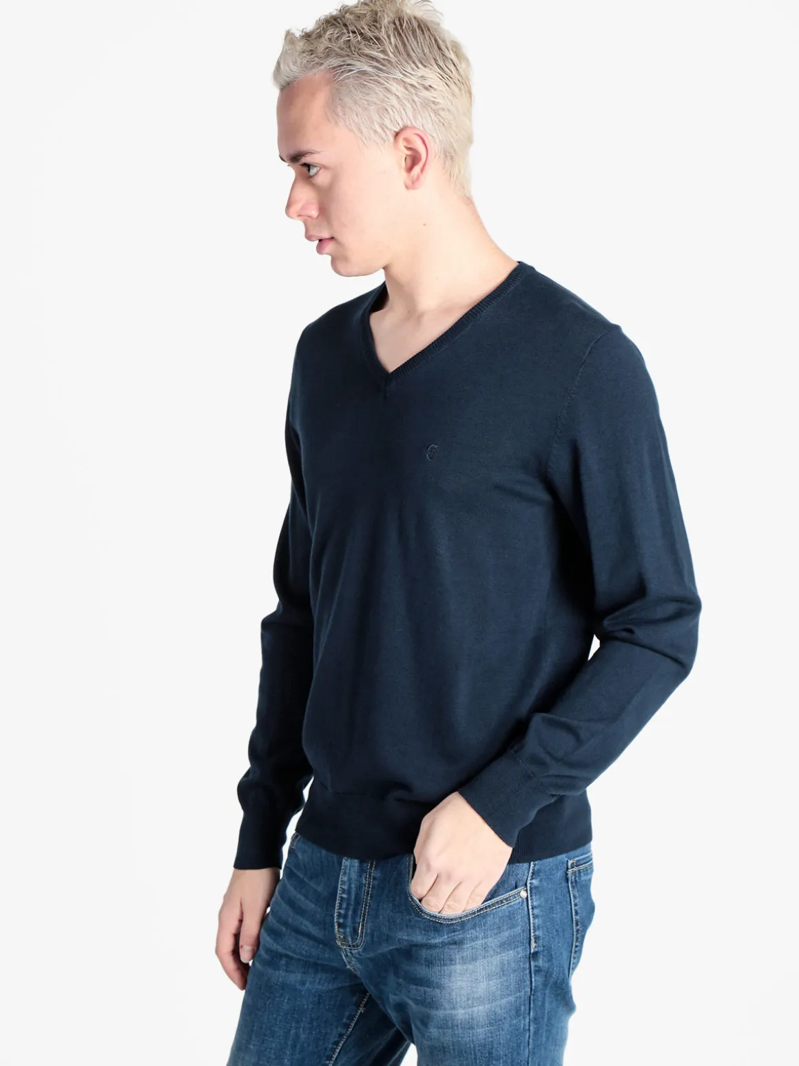 Coveri Moving Pullover da uomo in cotone scollo V