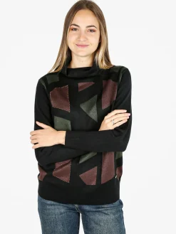Coveri Moving Pullover dolcevita da donna con strass