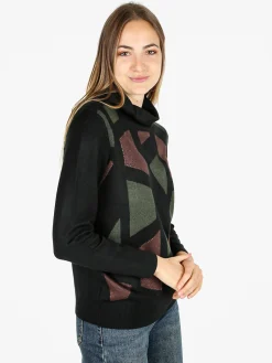 Coveri Moving Pullover dolcevita da donna con strass