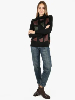 Coveri Moving Pullover dolcevita da donna con strass