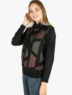 Coveri Moving Pullover dolcevita da donna con strass