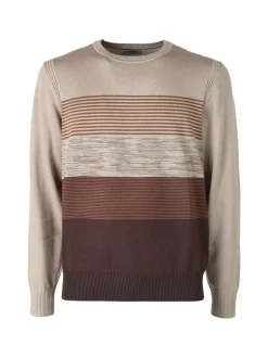 Coveri Moving Pullover girocollo da uomo in maglia - sabbia