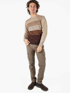 Coveri Moving Pullover girocollo da uomo in maglia - sabbia