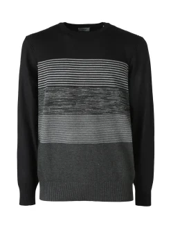 Coveri Moving Pullover girocollo da uomo in maglia - nero
