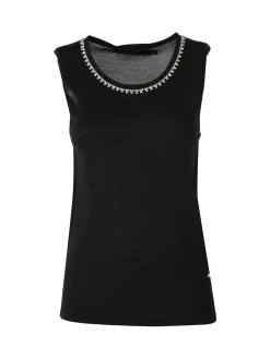 Coveri Moving Top donna in maglia con applicazioni di strass - nero