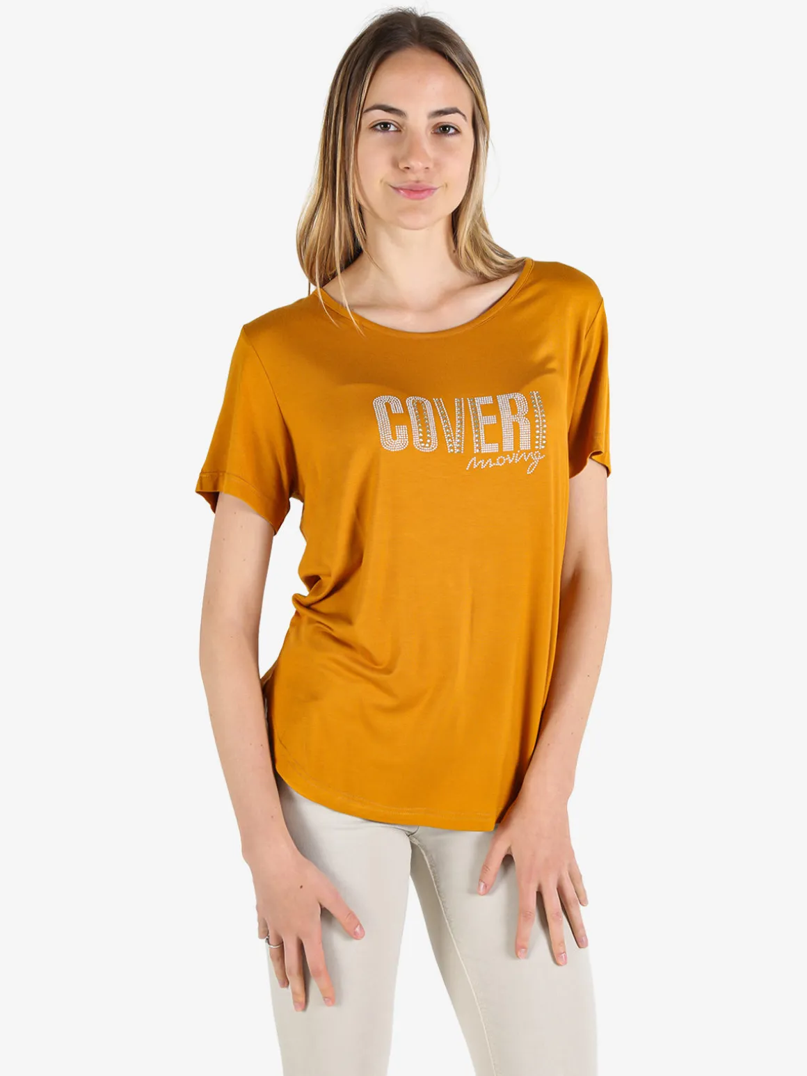 Coveri Moving T-shirt da donna con strass