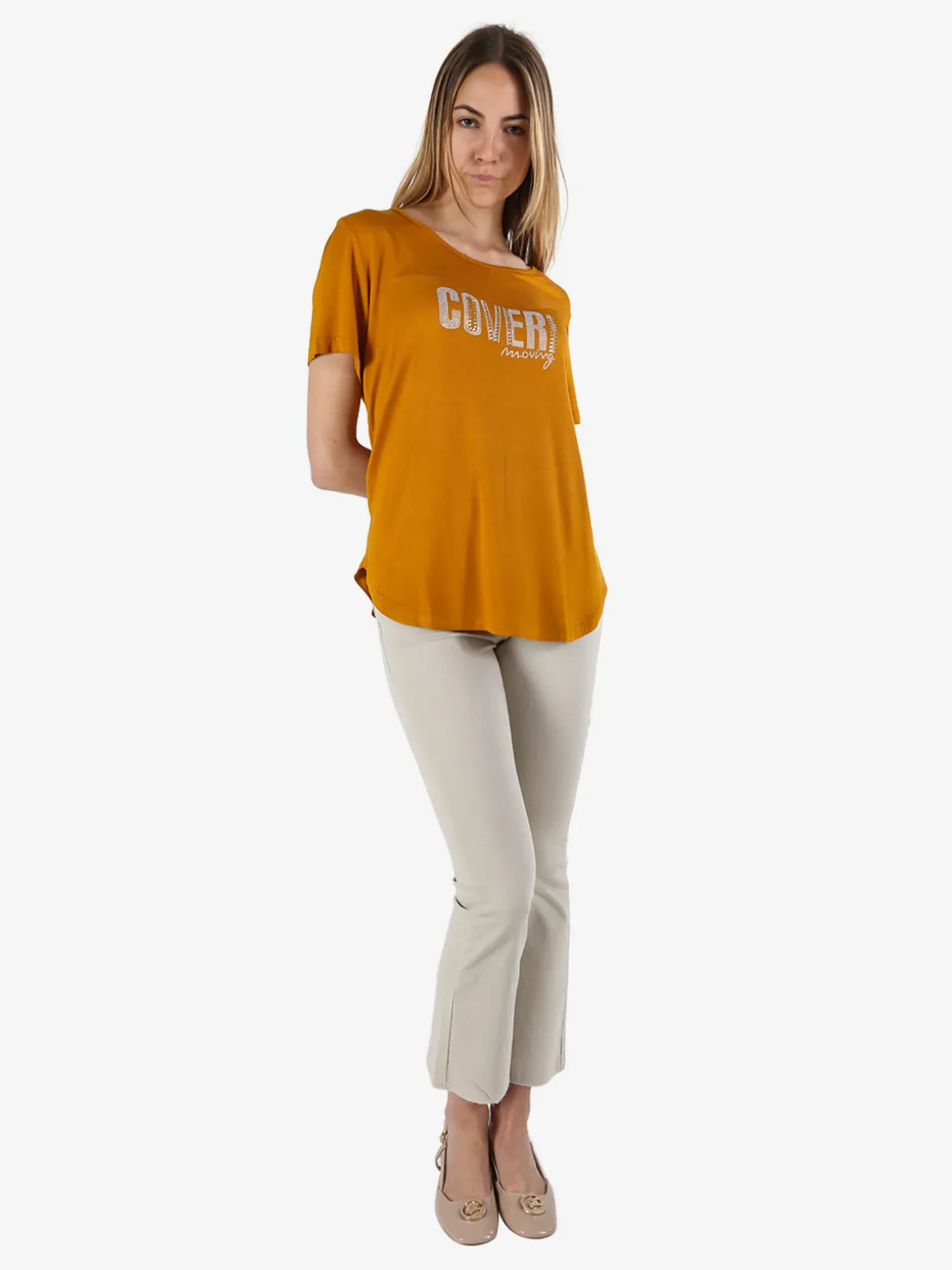 Coveri Moving T-shirt da donna con strass