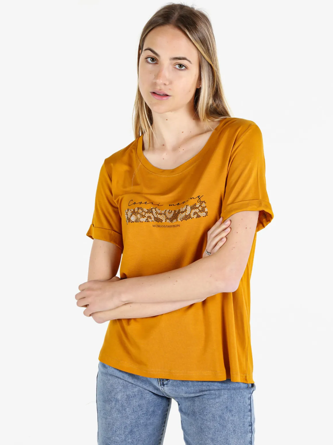 Coveri Moving T-shirt da donna con strass