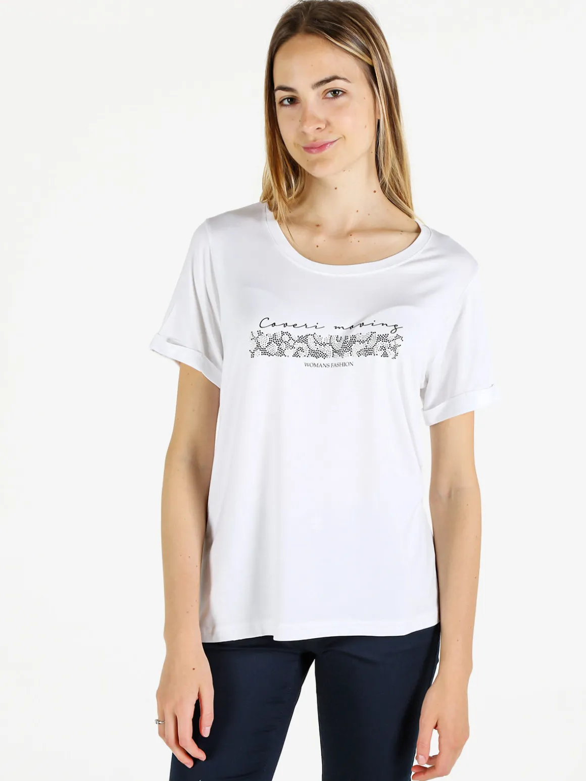 Coveri Moving T-shirt da donna con strass