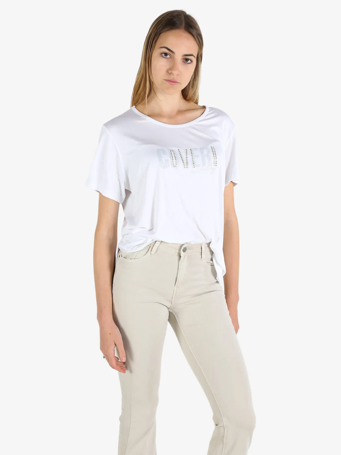 Coveri Moving T-shirt da donna con strass