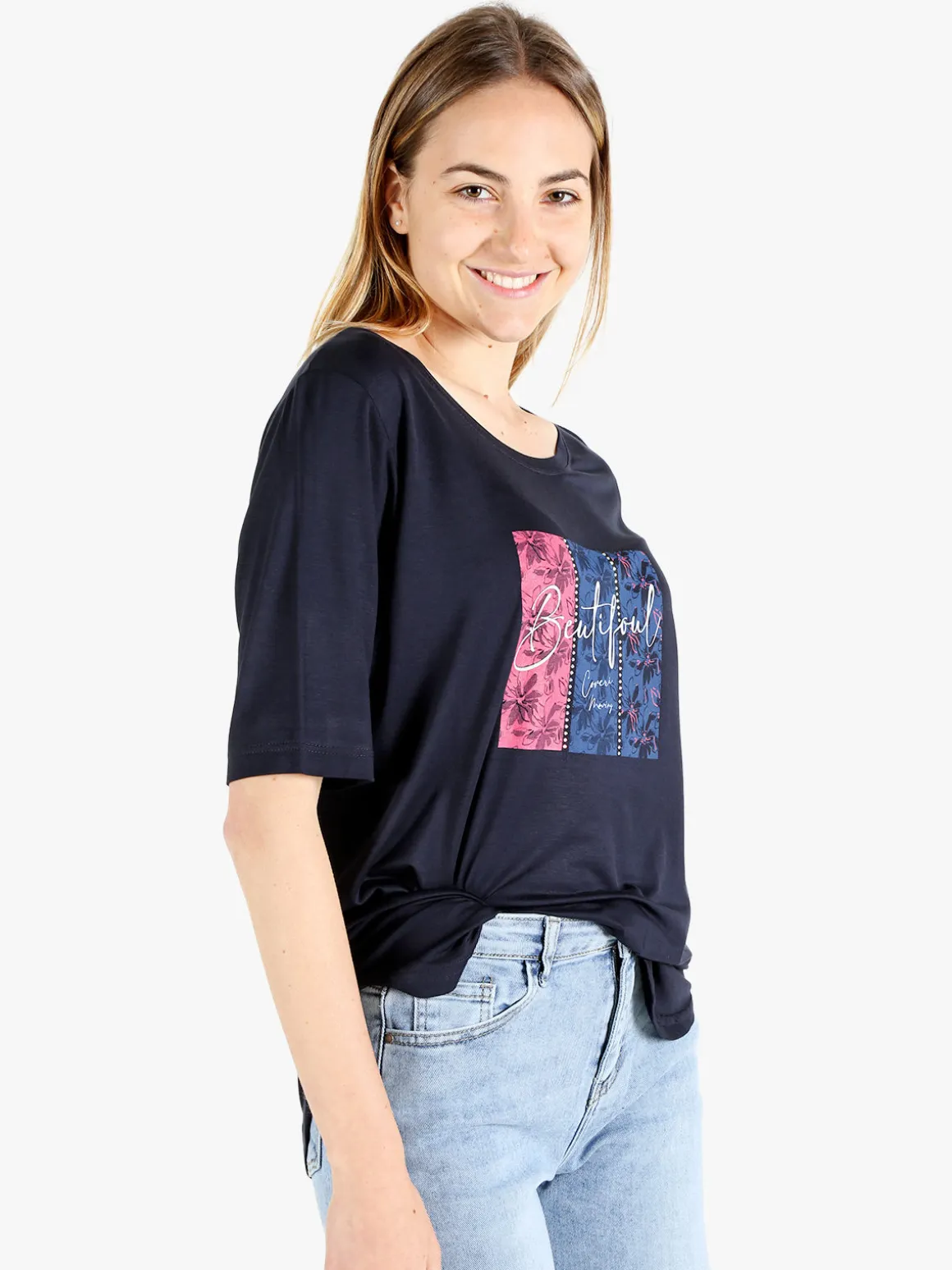 Coveri Moving T-shirt da donna con stampa e strass