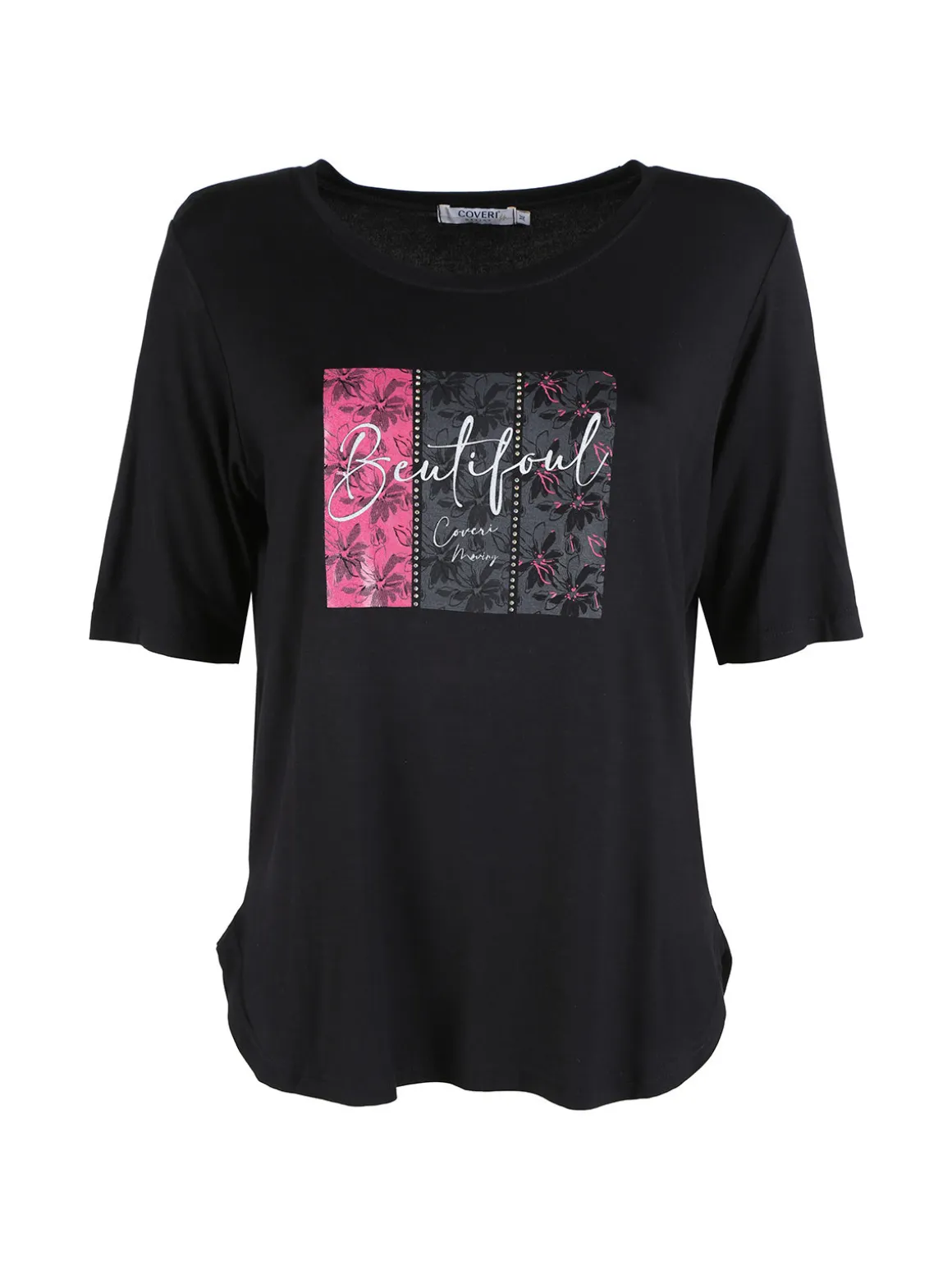Coveri Moving T-shirt da donna con stampa e strass