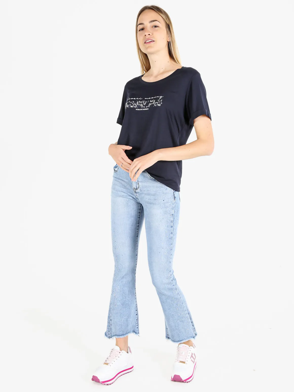 Coveri Moving T-shirt da donna con strass