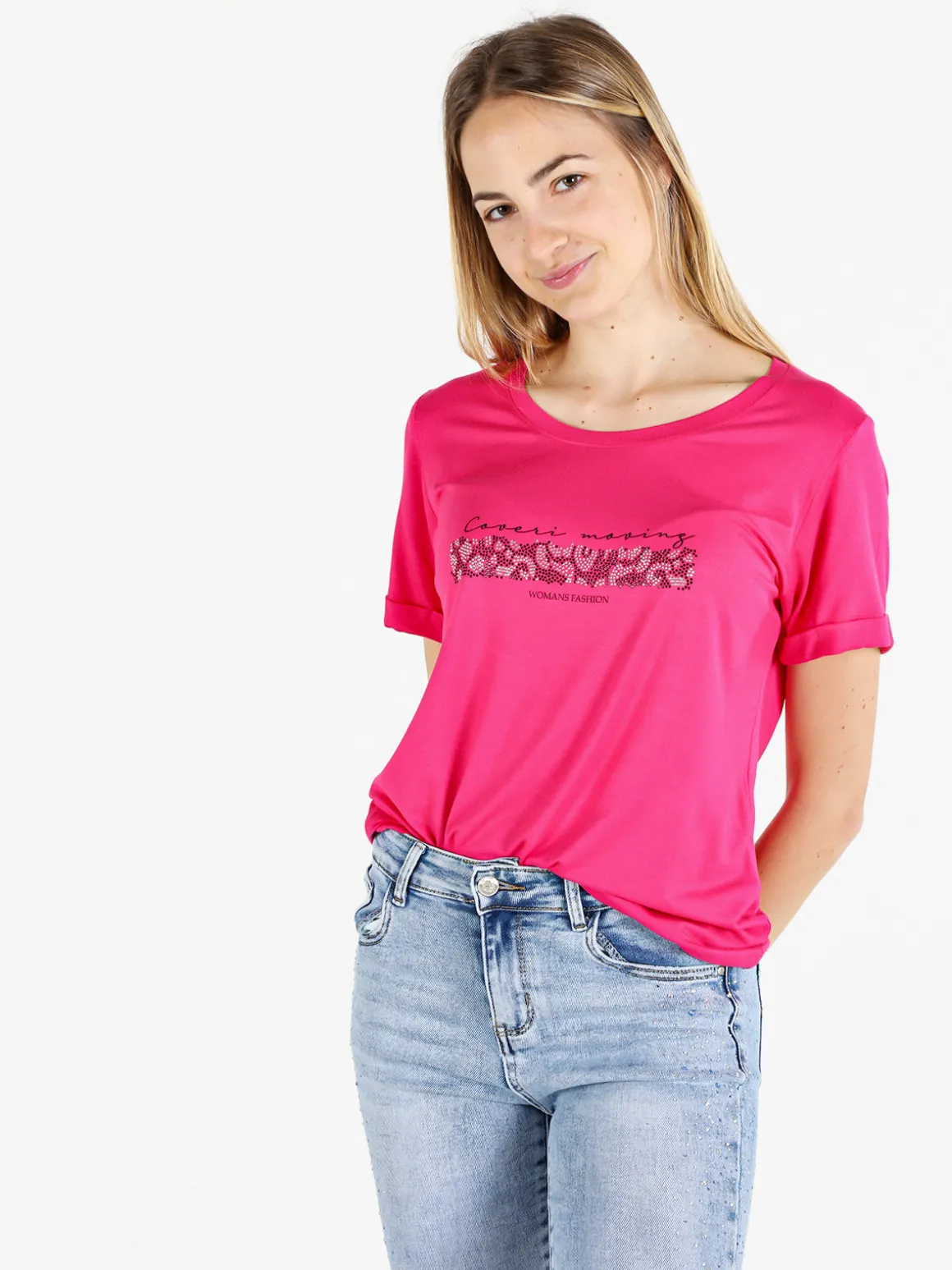 Coveri Moving T-shirt da donna con strass