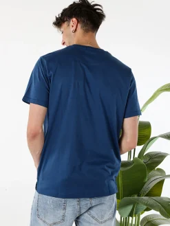 Coveri Moving T-shirt da uomo in cotone con taschino - blu