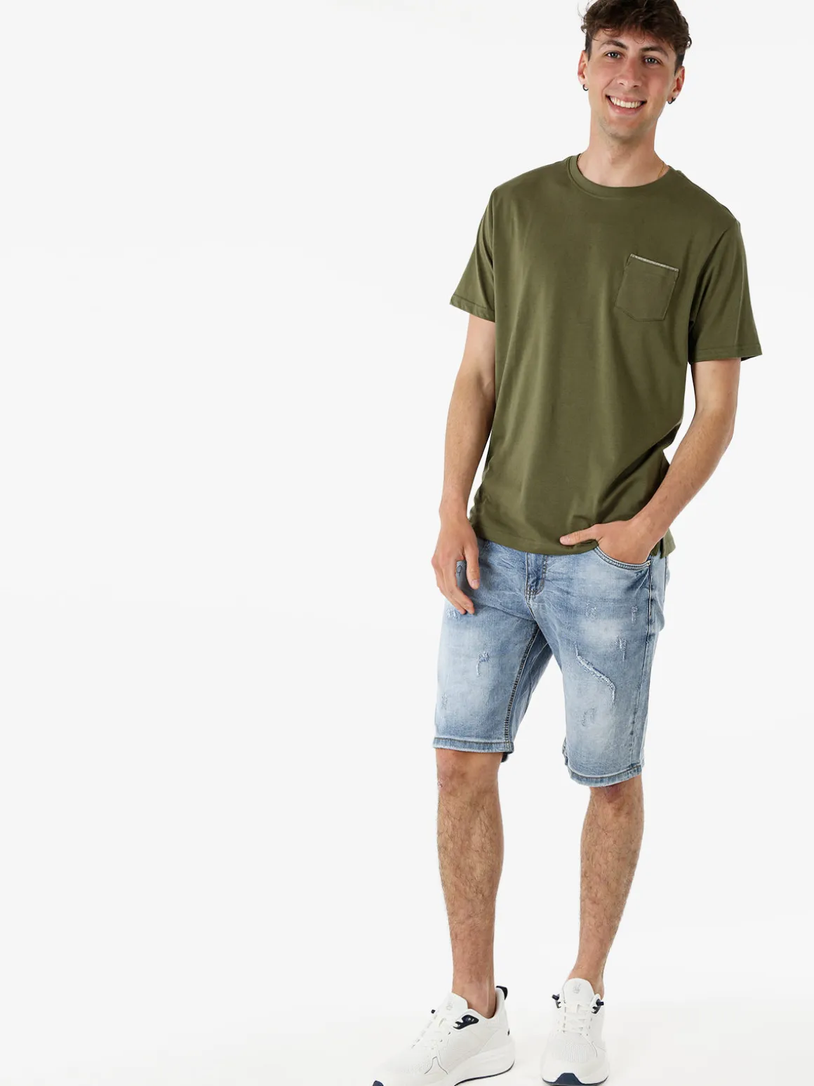 Coveri Moving T-shirt da uomo in cotone con taschino - militare