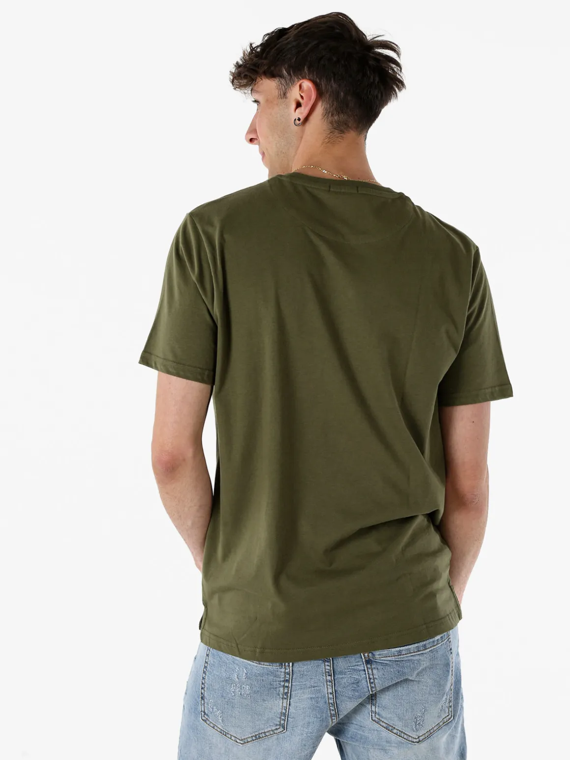 Coveri Moving T-shirt da uomo in cotone con taschino - militare