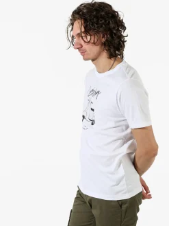 Coveri Moving T-shirt da uomo in cotone con stampa - bianco
